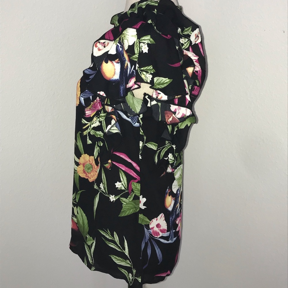 Ruffle Floral Print Shirt - Picture 2 of 3
